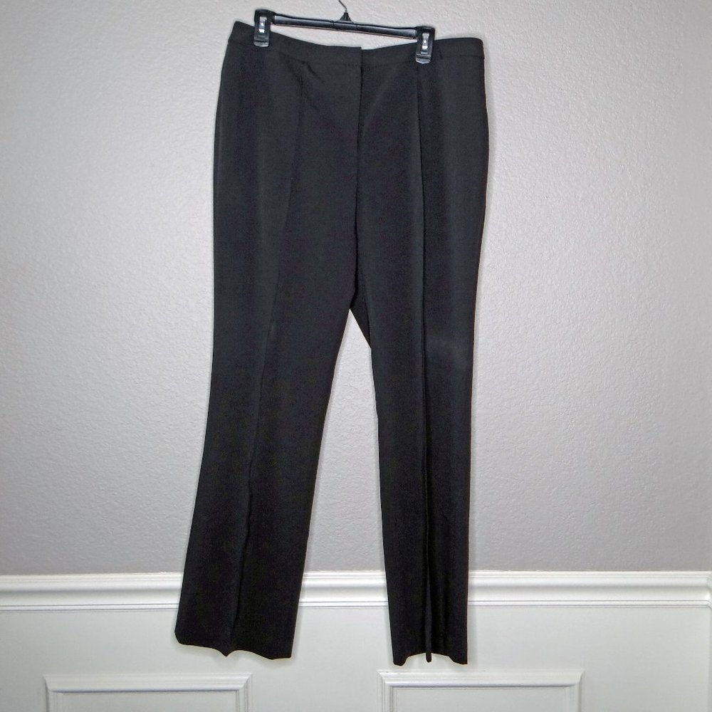 Casual Corner Annex Black Pants w/ Stitched Front Crease Lines Down Front Sz 14